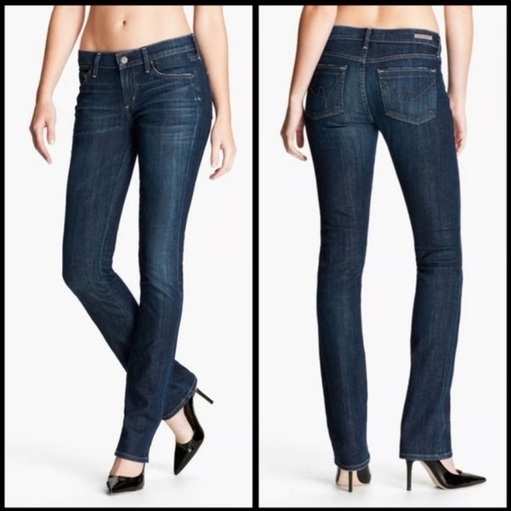 Citizens of Humanity Ava Stretch Low Waist Straight Leg Dark Wash Jeans Size 24